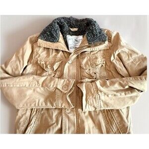 Vtg Y2K Abercrombie Fitch Adirondack Jacket Size S Brown Faux Fur Lined